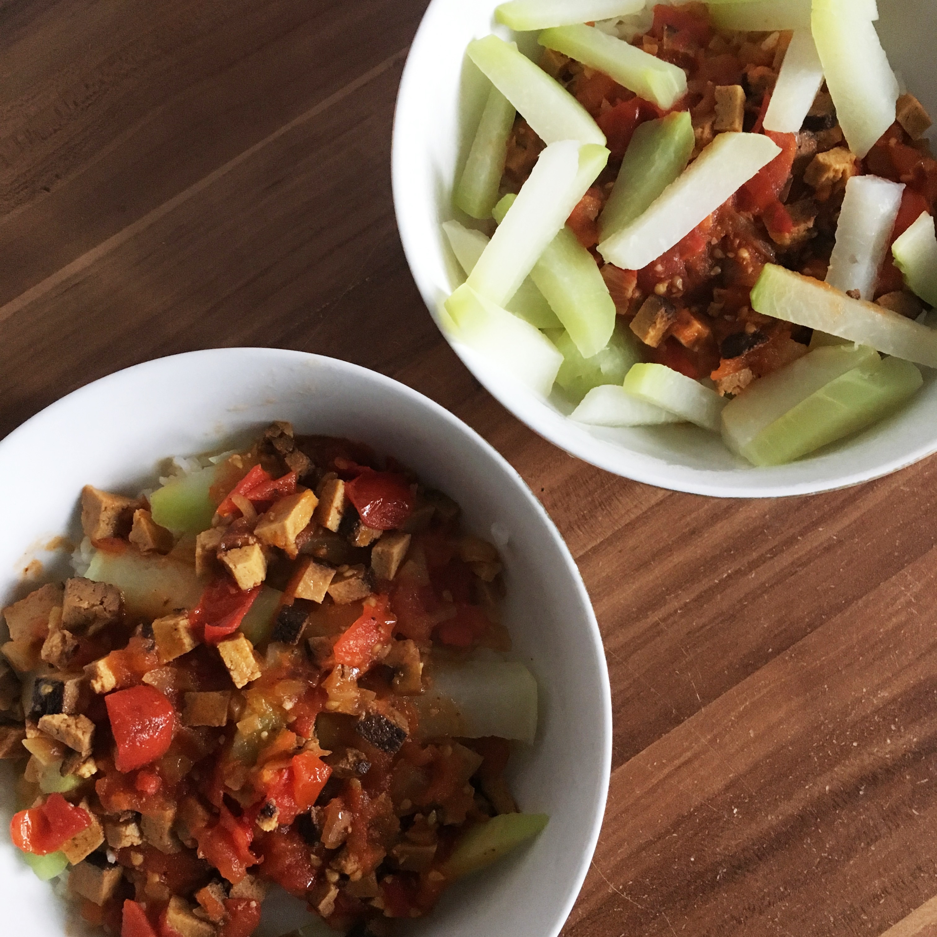 Rezept Reis Mit Kohlrabi Tofu Und Tomatensosse Nhi Le